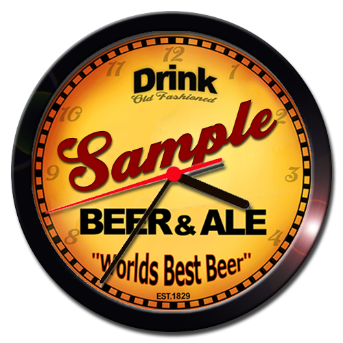 Personalized Beer Wall Clock - 10 Inch Custom Bar Decor with Your Name in Classic Beer Font - Only $29.99